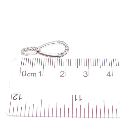 925 Sterling Silver Round-Cut C Z Teardrop Minimalist Charm Pendant