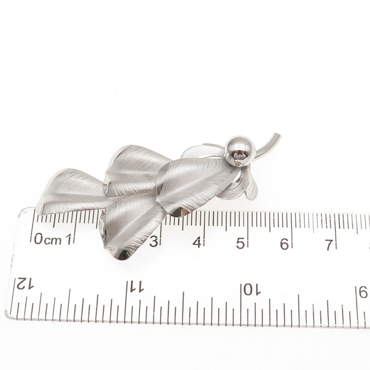 925 Sterling Silver Vintage Feather Pin Brooch