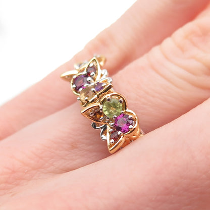 Michael Valitutti Gems En Vogue Sterling 2-Tone Multi-Gem Butterfly Ring Size 6