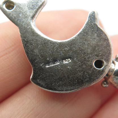 925 Sterling Silver Vintage Nicol Preziosi Friendly Dolphin Pendant