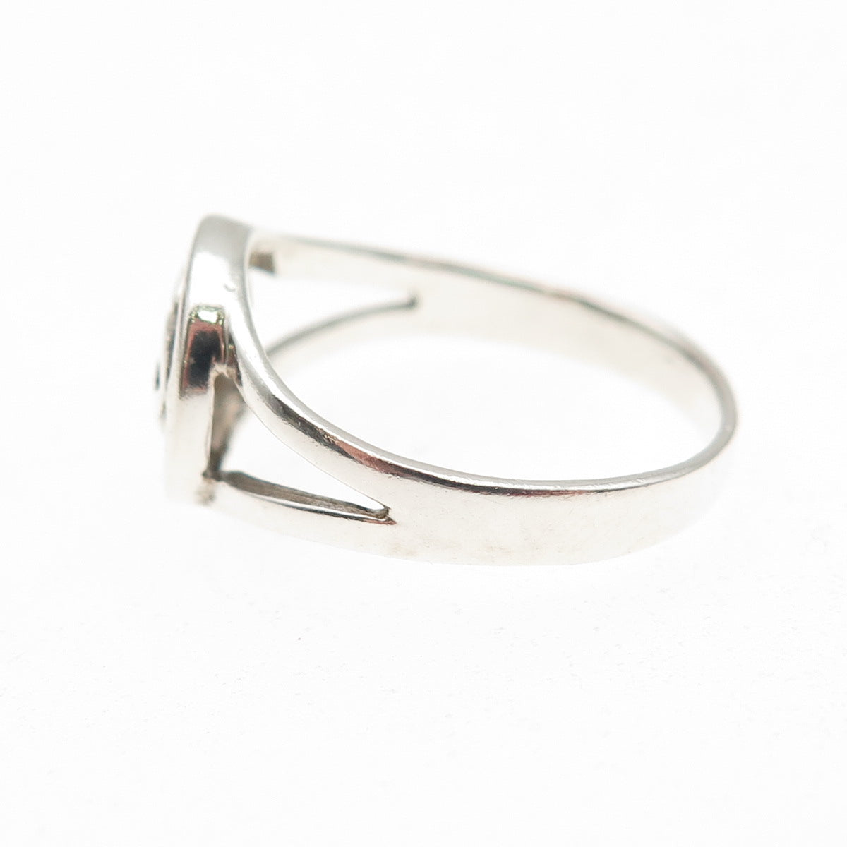 925 Sterling Silver Vintage Celtic Trinity Ring Size 6.25