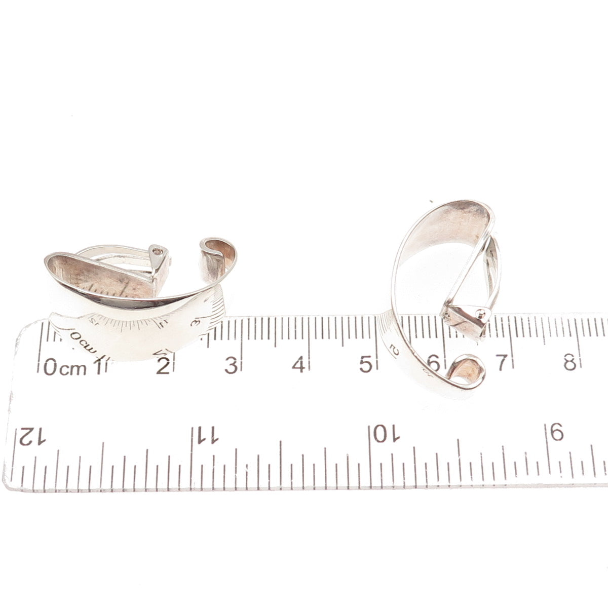 Tone Vigeland 925S Sterling Silver Vintage Norway Modernist Clip On Earrings