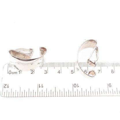 Tone Vigeland 925S Sterling Silver Vintage Norway Modernist Clip On Earrings