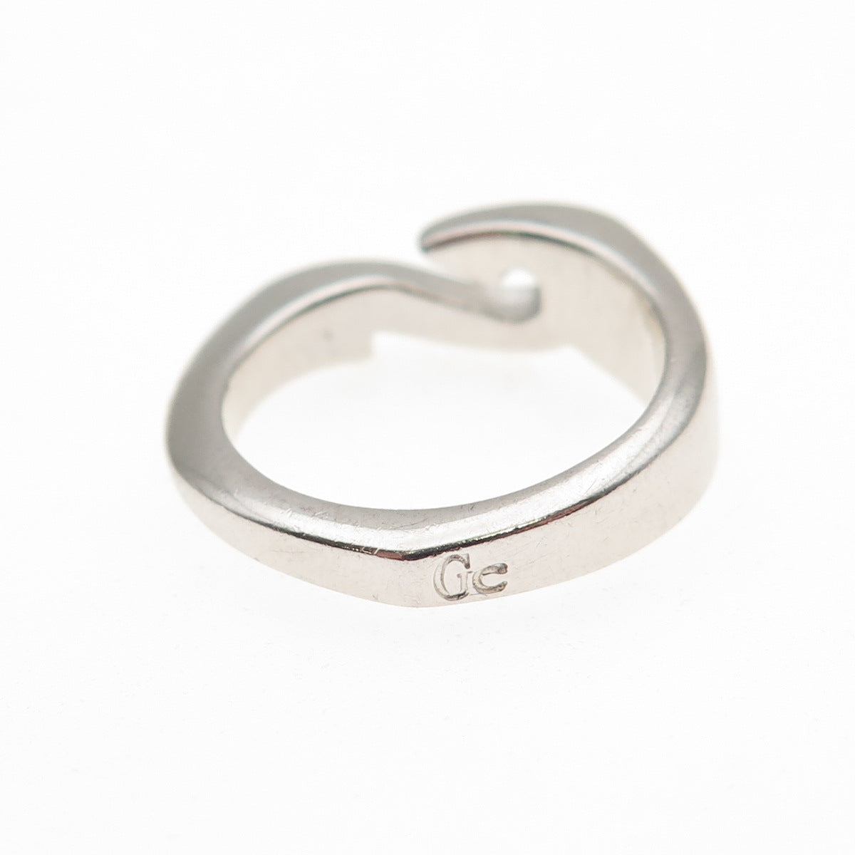 Guess 925 Sterling Silver Half Heart Ring Size 7