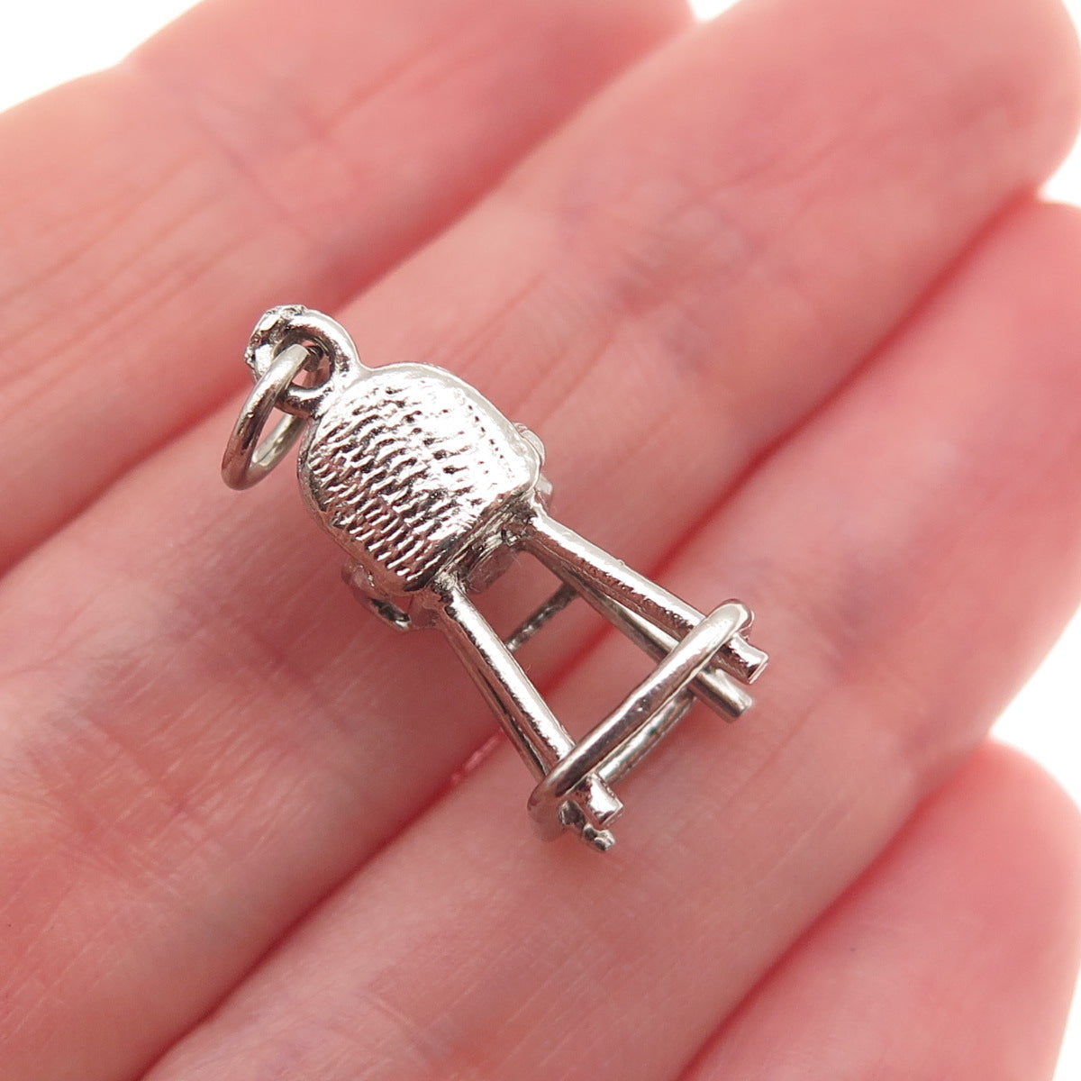 925 Sterling Silver Vintage Baby High Chair 3D Mini Charm Pendant