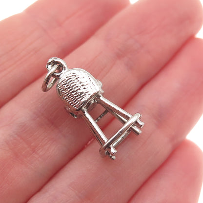 925 Sterling Silver Vintage Baby High Chair 3D Mini Charm Pendant
