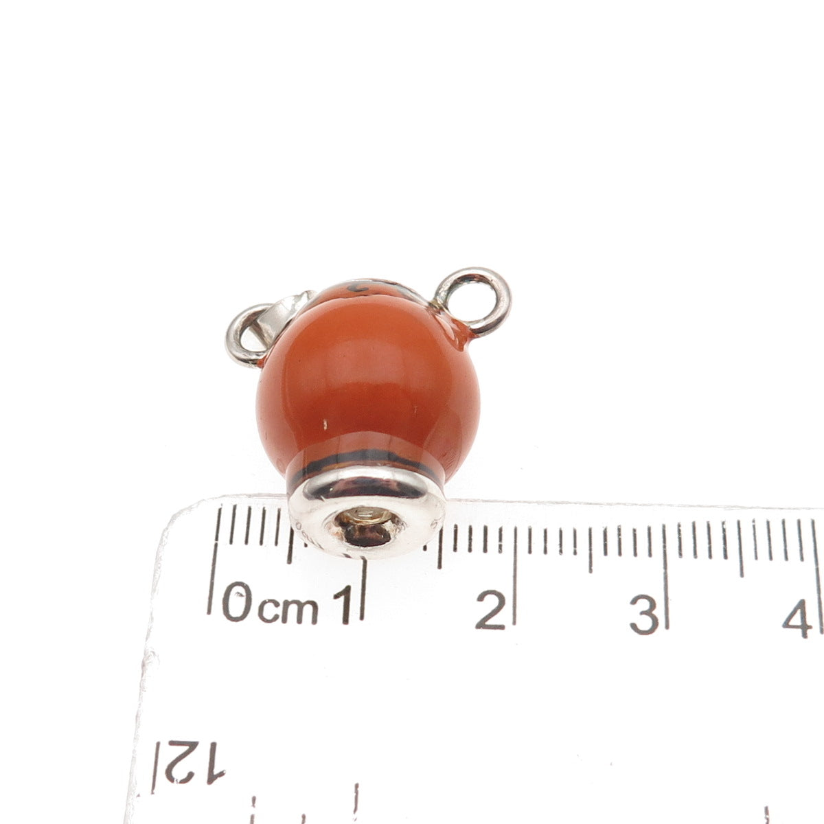 925 Sterling Silver Vintage Italy Enamel Vase 3D Mini Charm Pendant