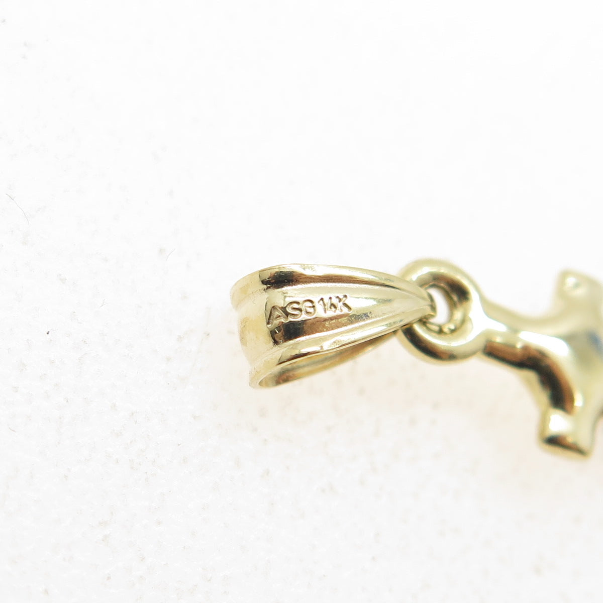 14K Yellow & White Gold Anchor Charm Pendant