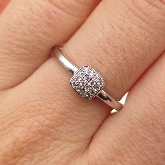 925 Sterling Silver Round-Cut C Z Engagement Ring Size 8