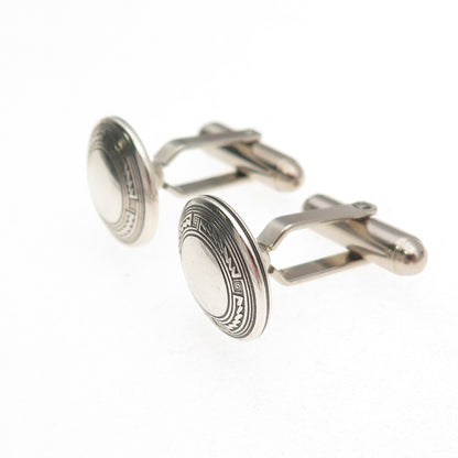 TSM The Silver Mesa Old Pawn 925 Sterling Silver Vintage Concho Tribal Cufflinks