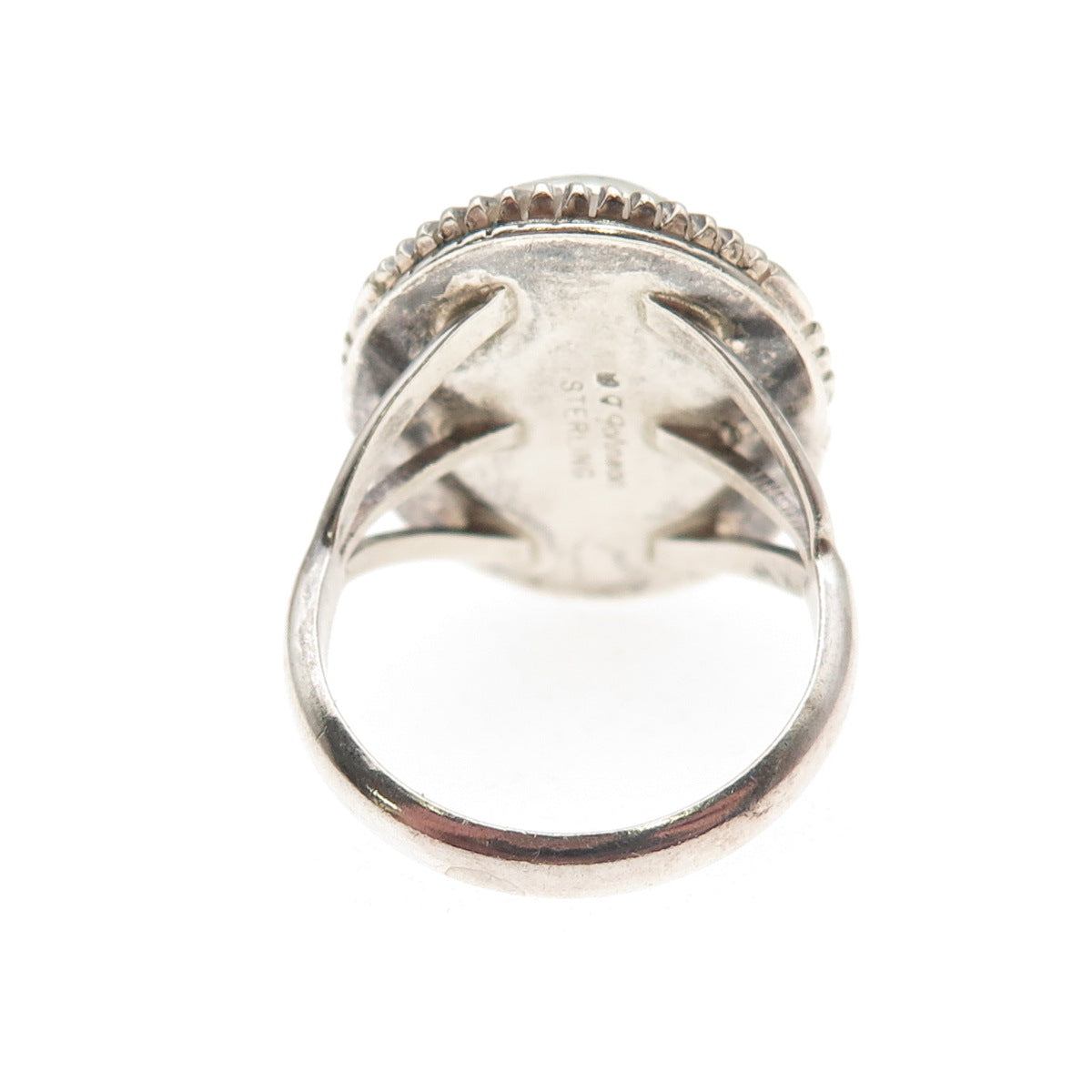 William G. Johnson Navajo Old Pawn Sterling Silver Vintage Lapis Ring Size 7.75
