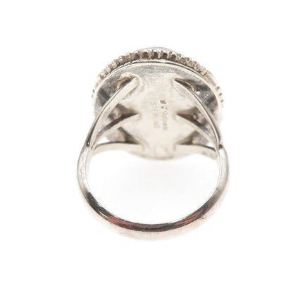 William G. Johnson Navajo Old Pawn Sterling Silver Vintage Lapis Ring Size 7.75