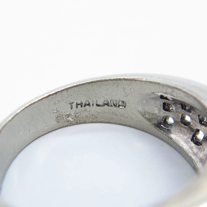 925 Sterling Silver Vintage Wicker Ring Size 9.5