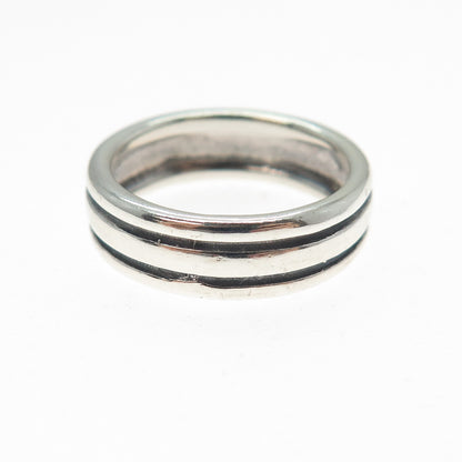 925 Sterling Silver Vintage Joy Oxidized Rotating Band Ring Size 6.75