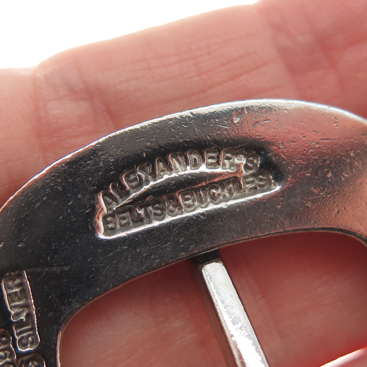 ALEXANDER'S BELTS & BUCKLES Sterling Vintage 1996 SET of Belt Buckle Loop Tip