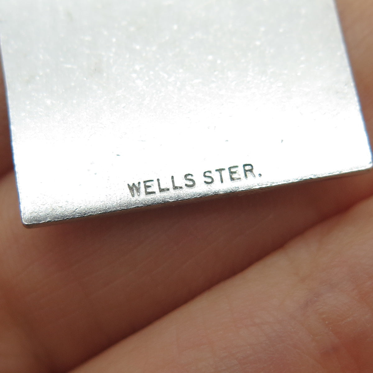 WELLS 925 Sterling Silver Vintage Stock Certificate Oxidized Mini Charm Pendant