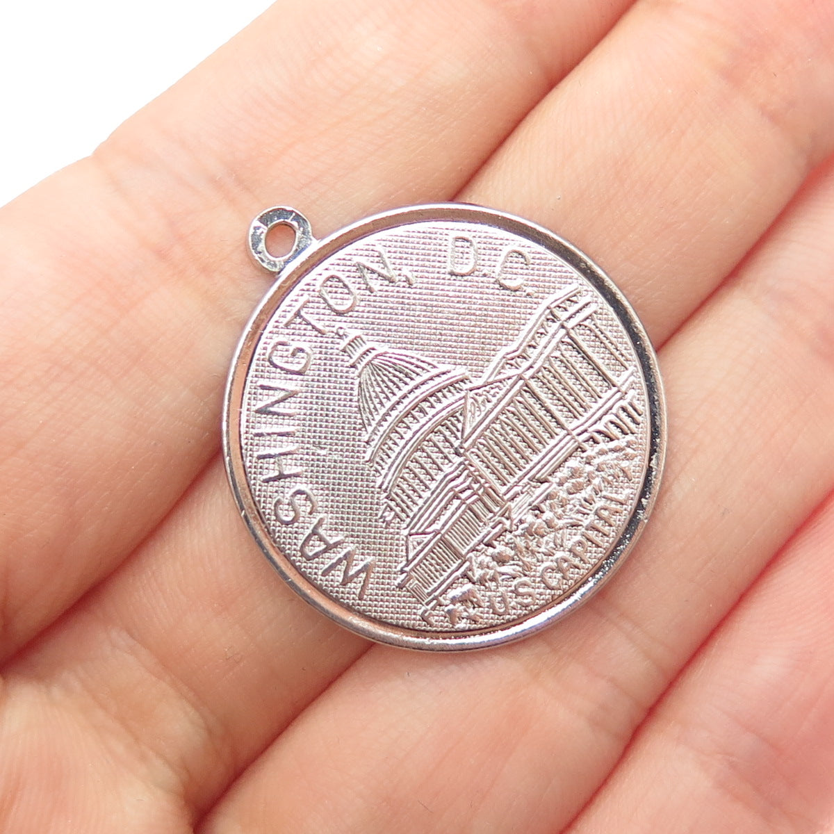 925 Sterling Silver Vintage US Capital Washington DC Charm Pendant