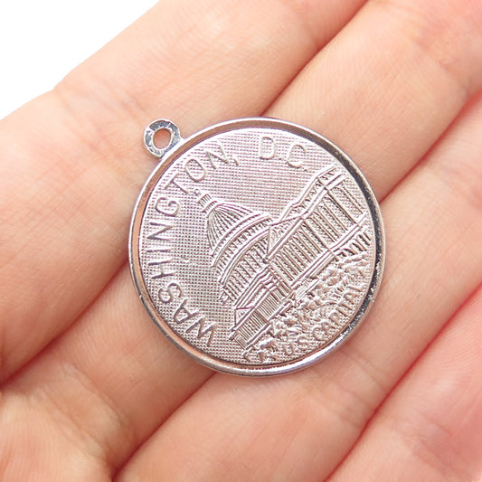 925 Sterling Silver Vintage US Capital Washington DC Charm Pendant
