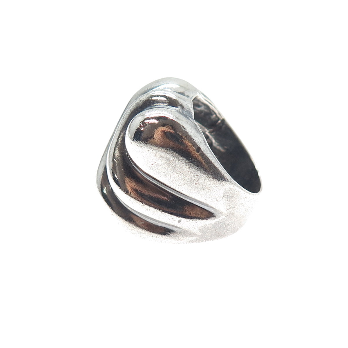 925 Sterling Silver Vintage Mexico Modernist Oxidized Ring Size 6.75