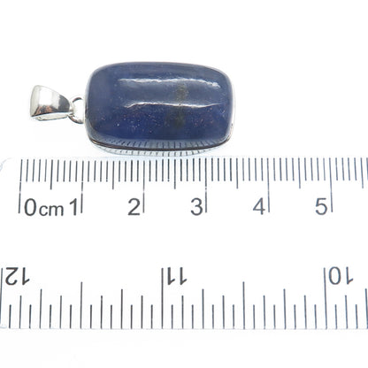 925 Sterling Silver Vintage Real Cabochon Lepidolite Charm Pendant