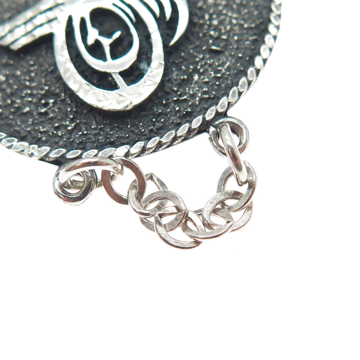 900 Silver Vintage Mosque Allah Muslim Panel Link Bracelet 7" (missing clasp)