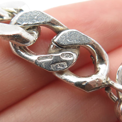 925 Sterling Silver Vintage Italy "Nick" Personalized Cuban Link Bracelet 8.75"