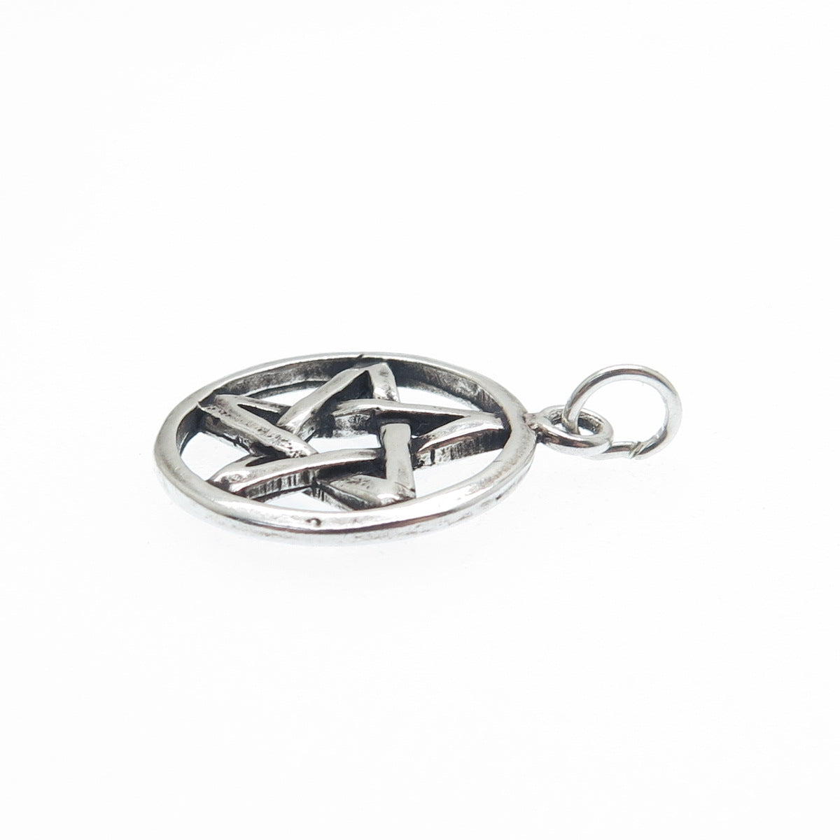 SUNWEST 925 Sterling Silver Vintage Pentagram Oxidized Charm Pendant