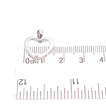 ROSS SIMONS 925 Sterling Silver Real Diamond Heart Minimalist Charm Pendant