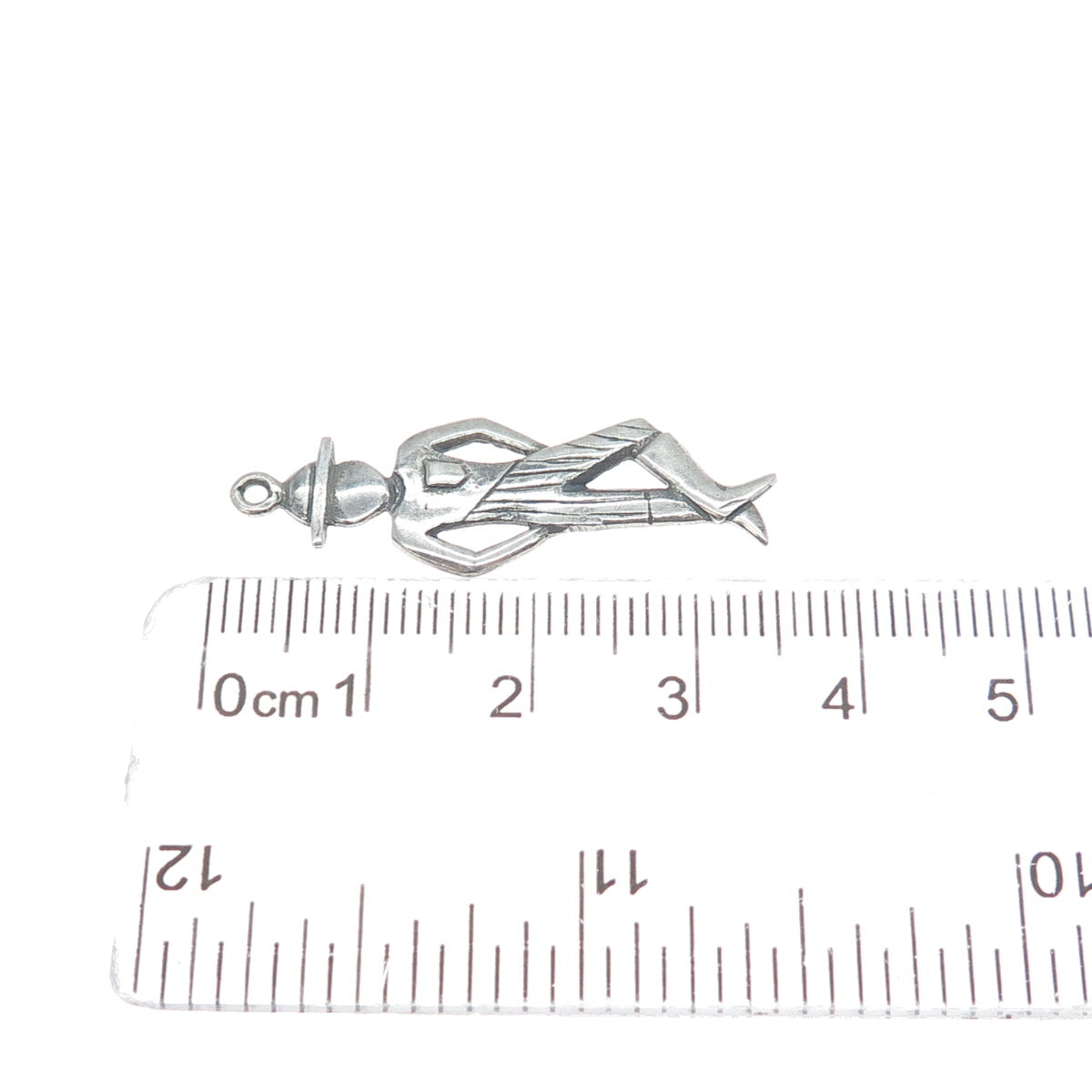 925 Sterling Silver Vintage Dancer Oxidized Charm Pendant