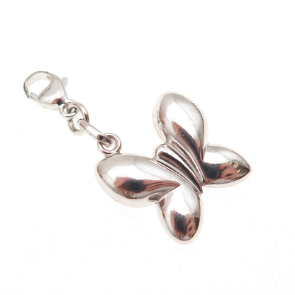 925 Sterling Silver Vintage Butterfly Lobster Lock Charm Pendant