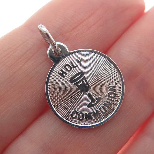 REMBRANDT 925 Sterling Silver Vintage Holy Communion Minimalist Charm Pendant