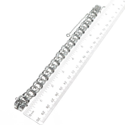 AMERICAN 925 Sterling Silver Antique Art Deco Bismark Link Bracelet 7.25"