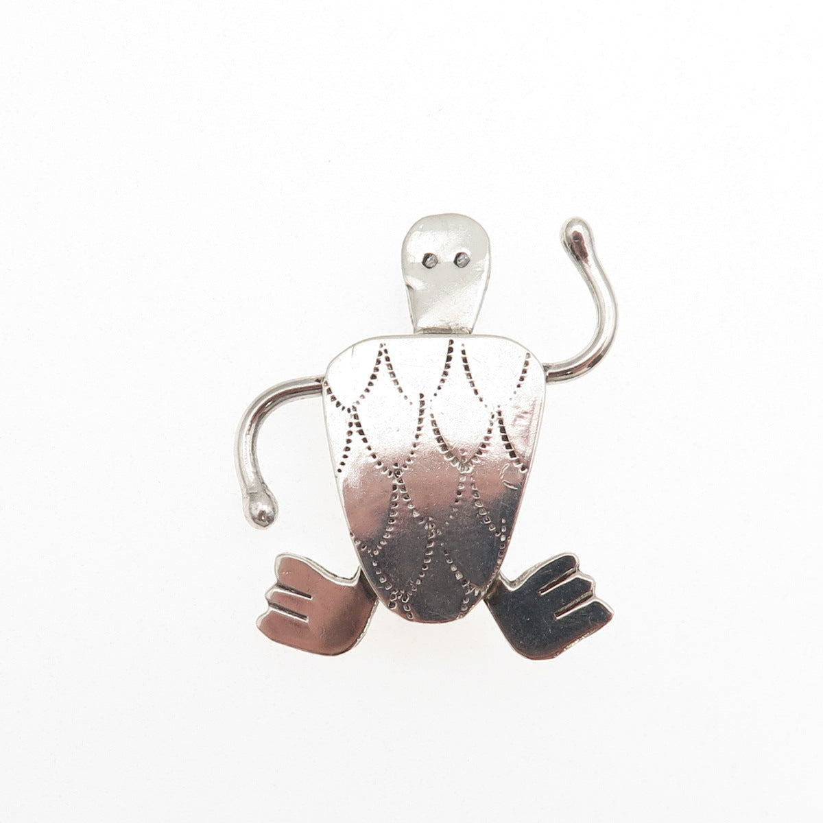 Norman Woody Santa Fe Old Pawn Sterling Silver Vintage Turtle Tribal Pin Brooch