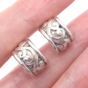 LOIS HILL 925 Sterling Silver Vintage Signature Scroll Hoop Earrings