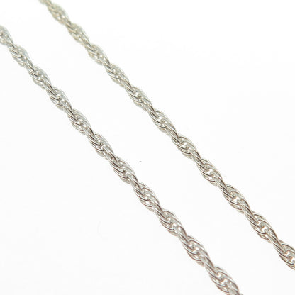 925 Sterling Silver Twisted Rope Adjustable Chain Necklace 14-24"