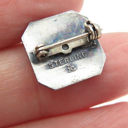 925 Sterling Silver Vintage 4-H Club 4th Year Membership Achievement Pin Brooch