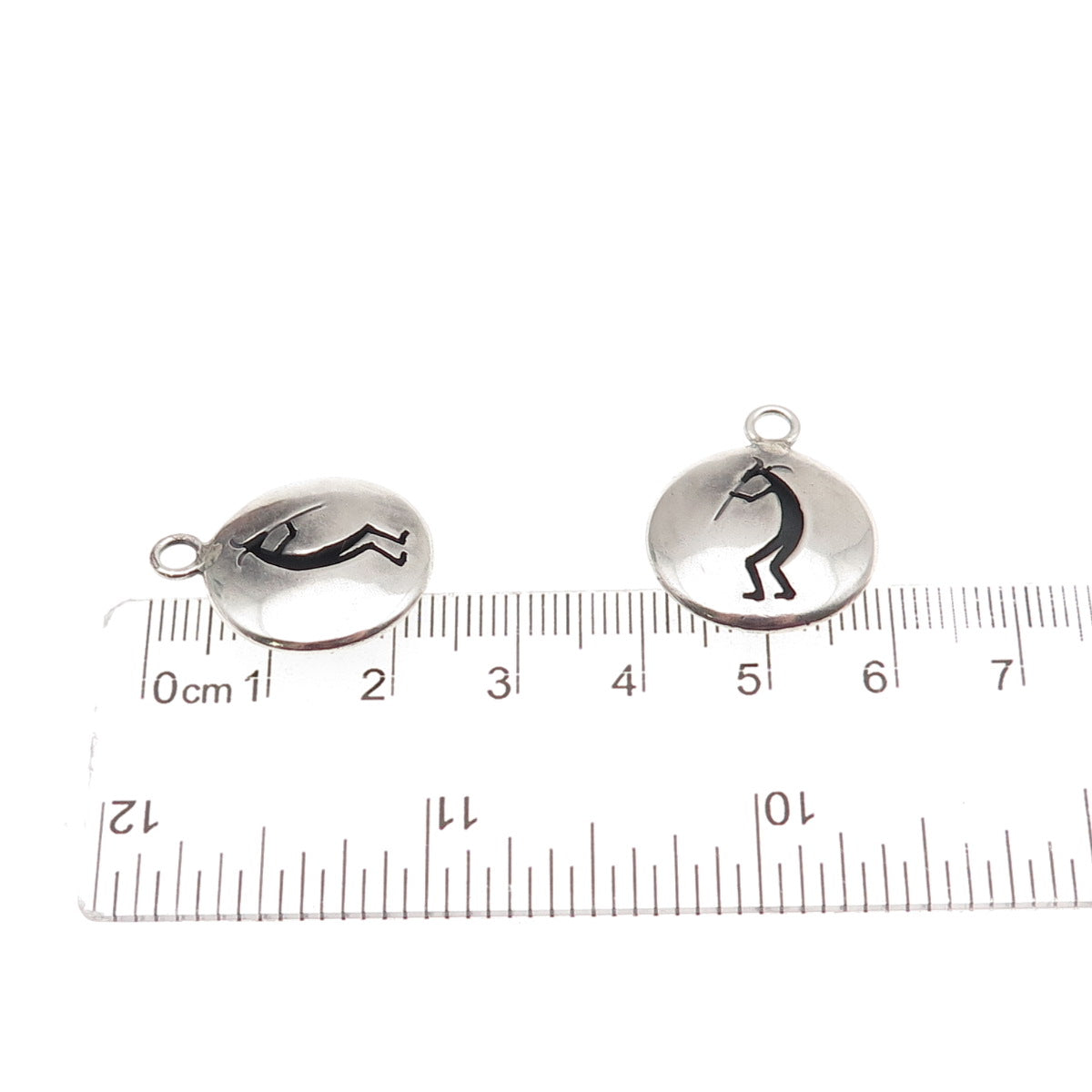 Old Pawn Sterling Silver Vintage Southwestern Kokopelli Tribal Jacket Earrings