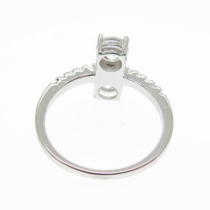 925 Sterling Silver Round-Cut Shaped C Z Ring Size 6