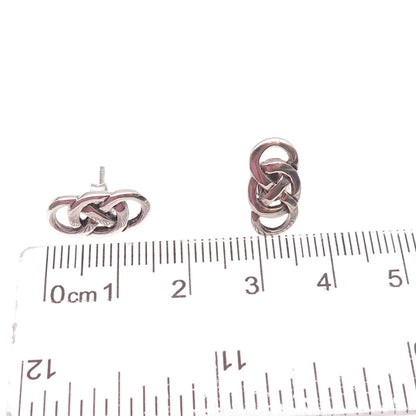 925 Sterling Silver Vintage Celtic Infinity Knot Oxidized Earrings