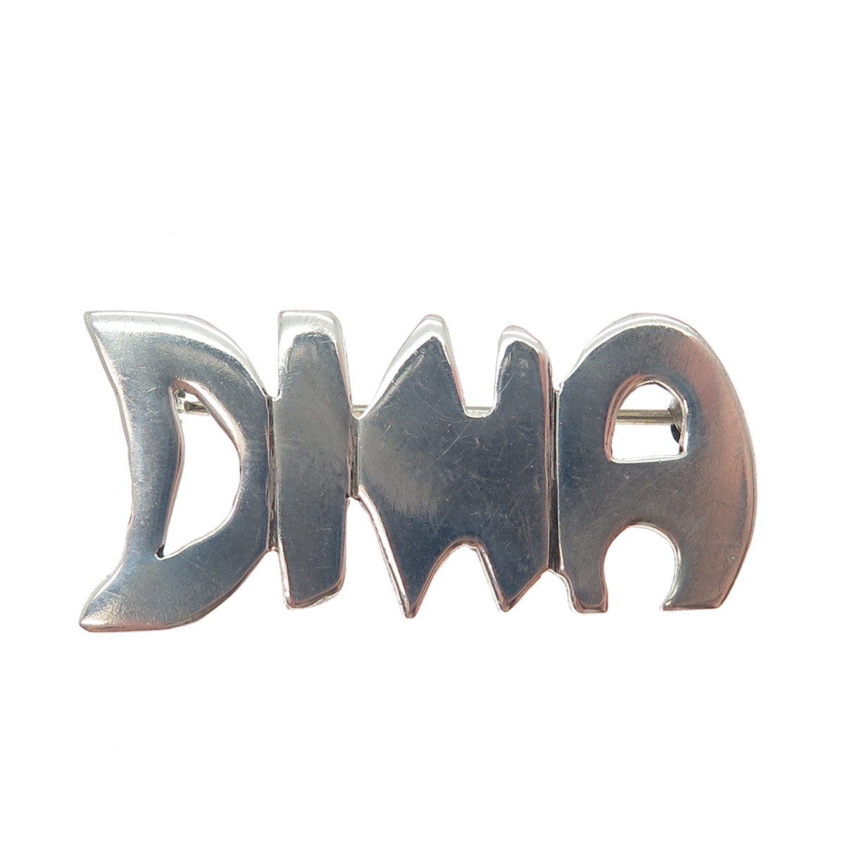 925 Sterling Silver Vintage Dina Nameplate Pin Brooch
