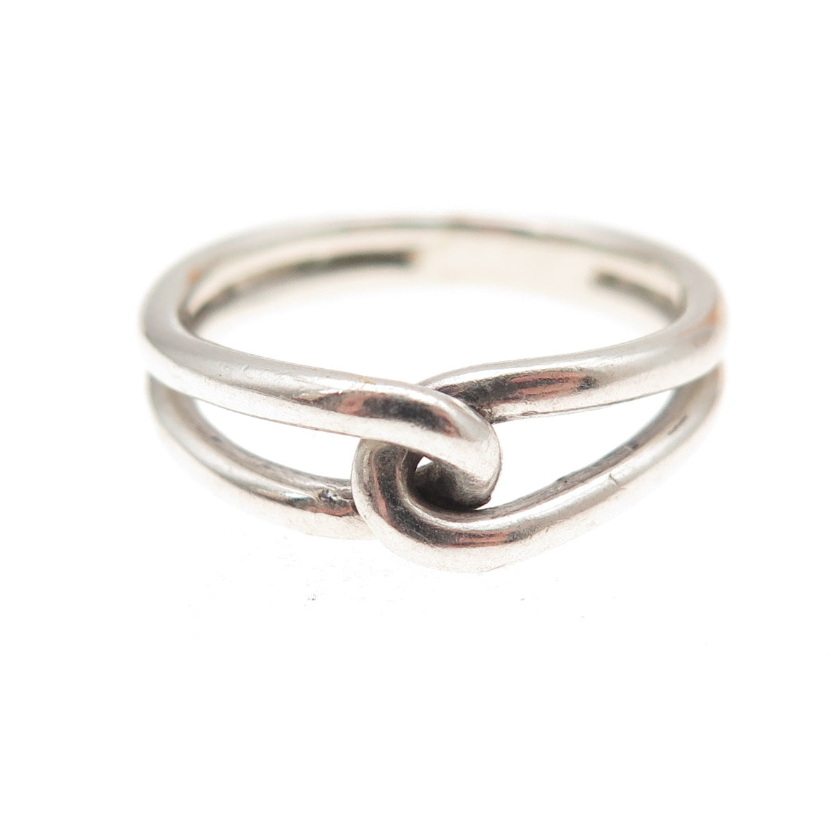 925 Sterling Silver Vintage Interlocked Infinity Knot Oxidized Ring Size 6.25