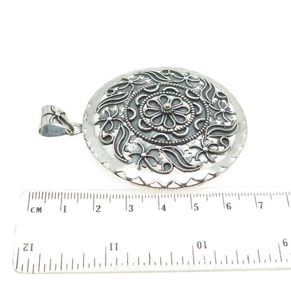 DOUG PAULUS 925 Sterling Silver Vintage Flower Oxidized Pendant