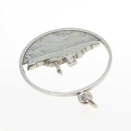 BERNARD HERTZ 925 Sterling Silver Vintage Liner Ship Pendant