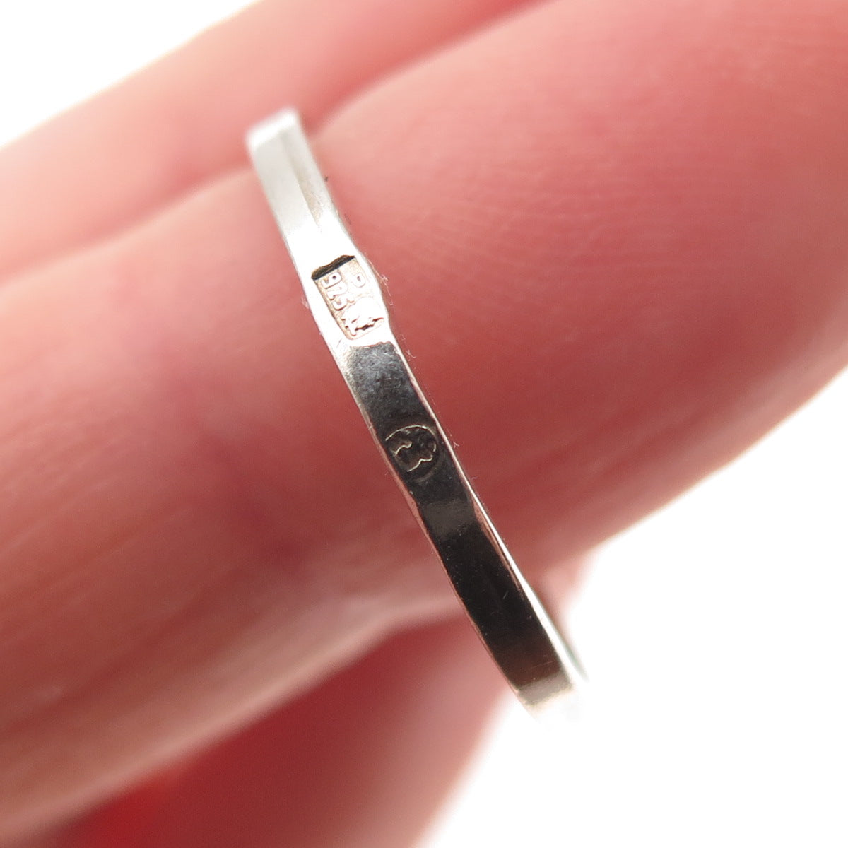 925 Sterling Silver Vintage Poland Modernist Heart Oxidized Bypass Ring Size 8