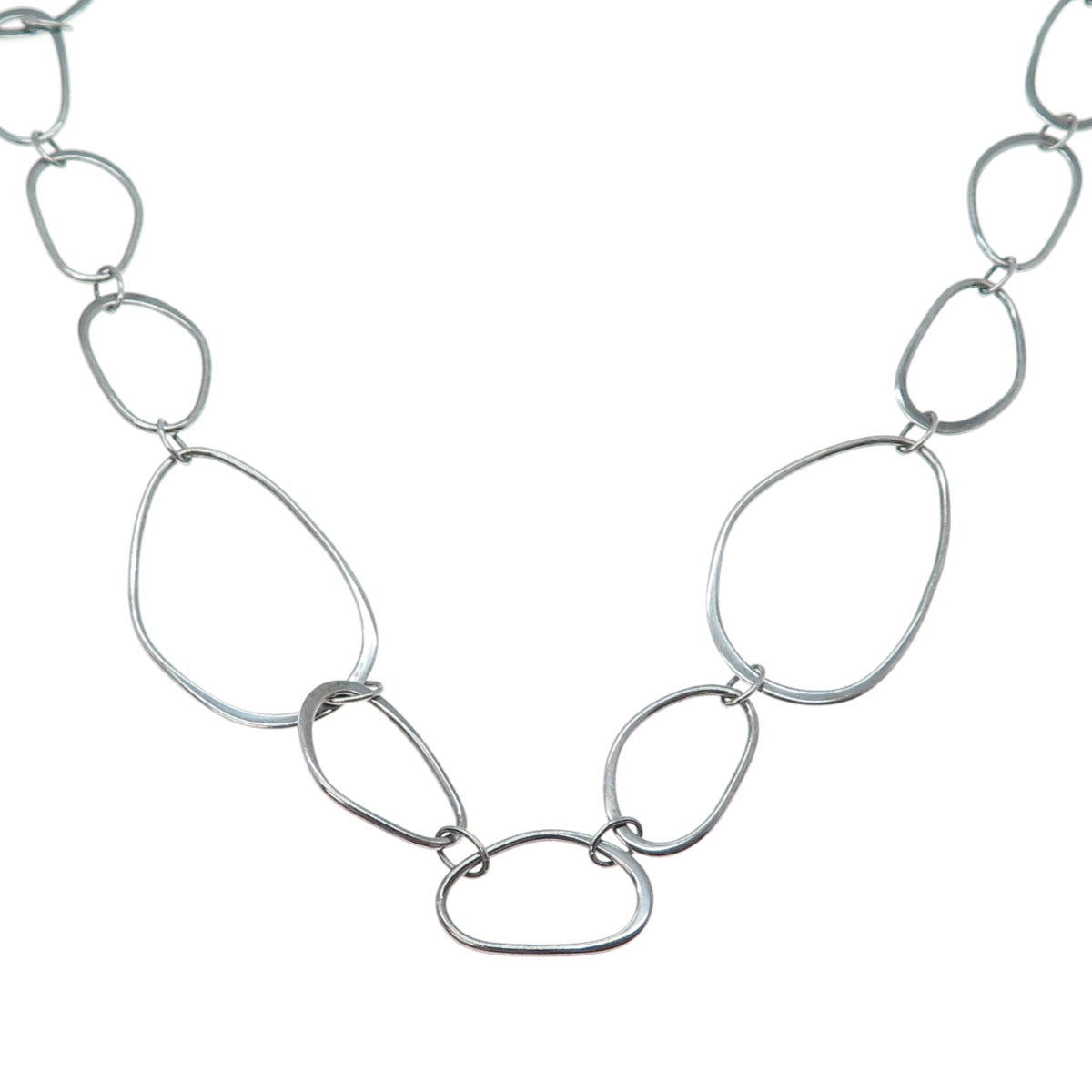 JCM Jacmel Mauritius 925 Sterling Vintage Peru Modernist Oxidized Necklace 34"