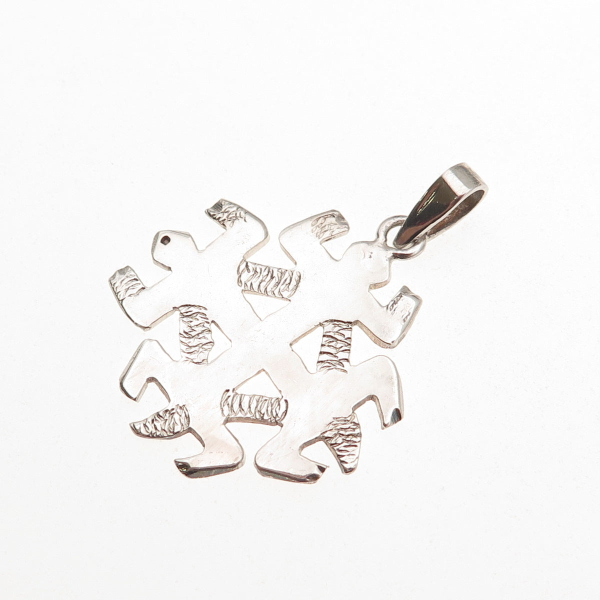 925 Sterling Silver Vintage Jerusalem Cross Oxidized Charm Pendant