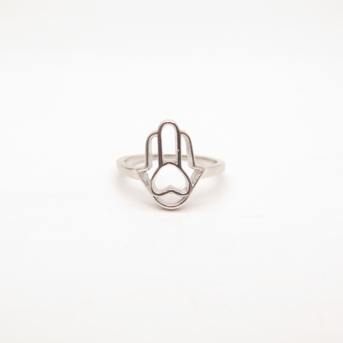 925 Sterling Silver Vintage Hamsa / Hand of Fatima Ring Size 7