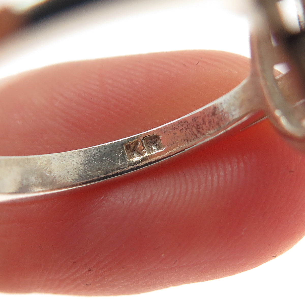 925 Sterling Silver Vintage Heart-Cut C Z Modernist Ring Size 7.25