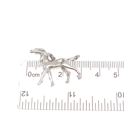 Wells 925 Sterling Silver Vintage Wild Horse Charm Pendant