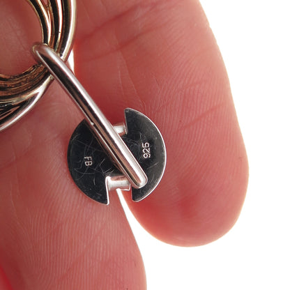 Breuning 925 Sterling Silver 2-Tone Interlocked Circle Dangle Earrings